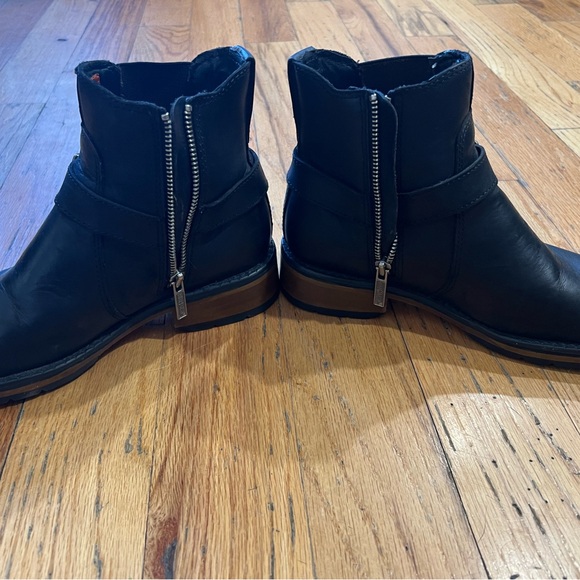 NWOT Harley DavidsonBlack Leather Ankle Boots - Picture 2 of 3